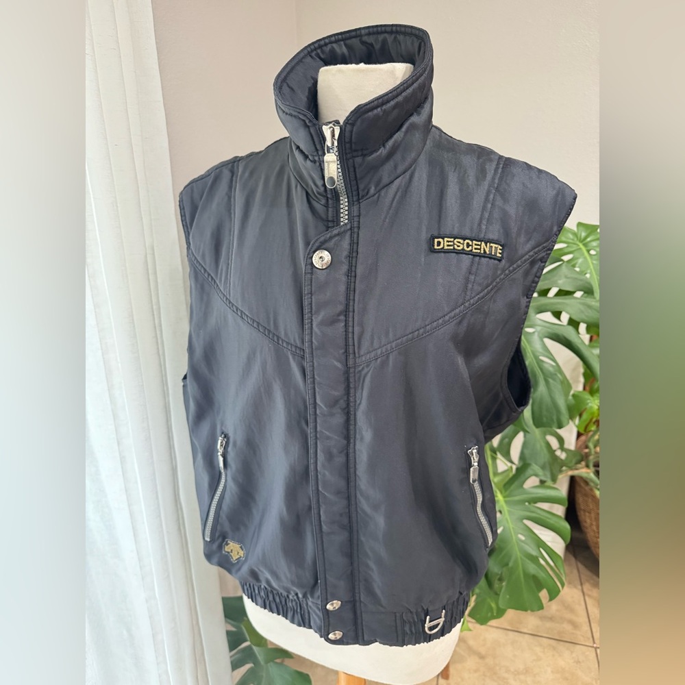 Vintage DESCENTE Men’s Puffer Ski Vest Black XL (EU‎ 54) Made in Hong Kong